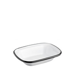 Ib Laursen Seifenschale Emaille weiß mit schwarzer Kante