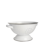 Ib Laursen Küchensieb Emaille weiß mit schwarzer Kante