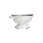 Ib Laursen Küchensieb Emaille Weiß mit schwarzer Kante