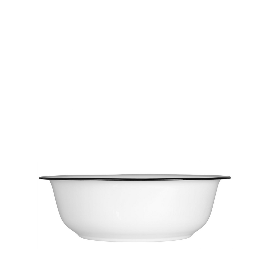 Ib Laursen Waschgefäss Emaille weiß mit schwarzer Kante