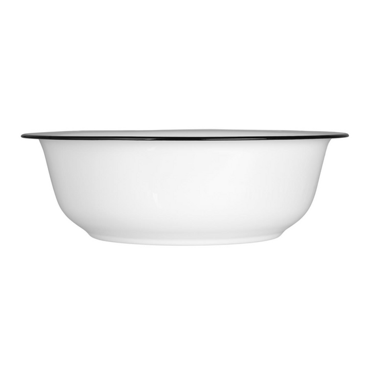 Ib Laursen Waschgefäß Emaille Weiß mit schwarzer Kante Ø36 cm