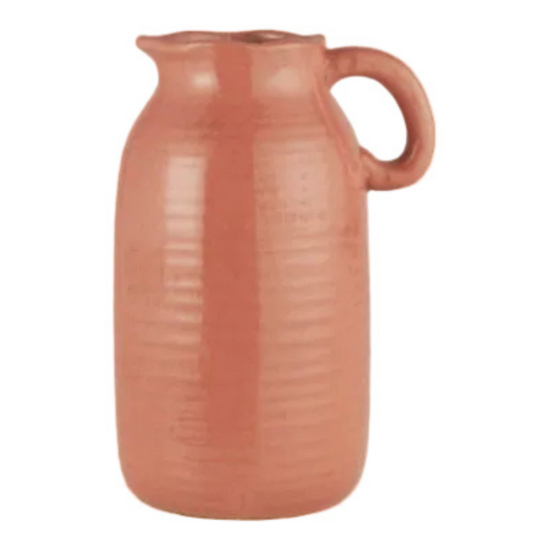 Ib Laursen Vase Thyra rotbraun Keramikvase mit Henkel skandinavischer Landhausstil