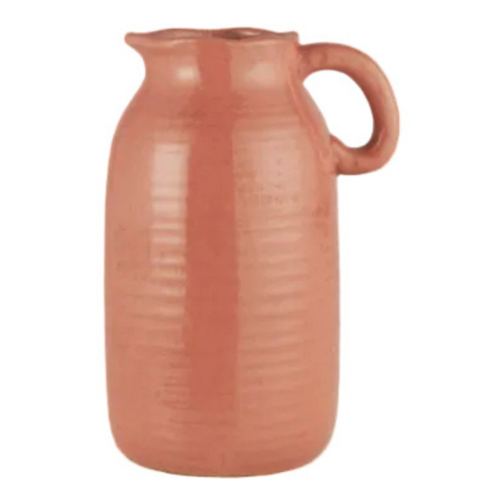 Ib Laursen Vase Thyra rotbraun Keramikvase mit Henkel skandinavischer Landhausstil