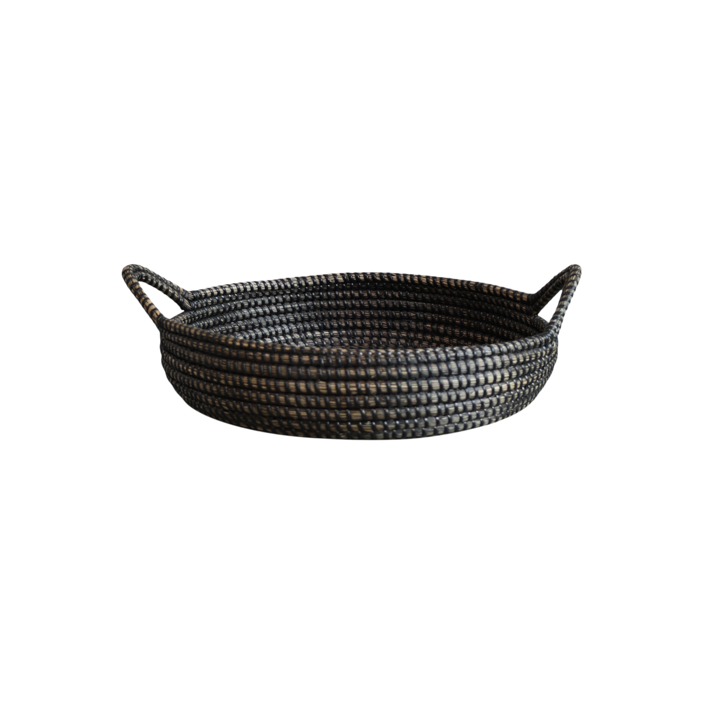 Chic Antique Tablett mit Henkel aus Seegras in Antique Schwarz