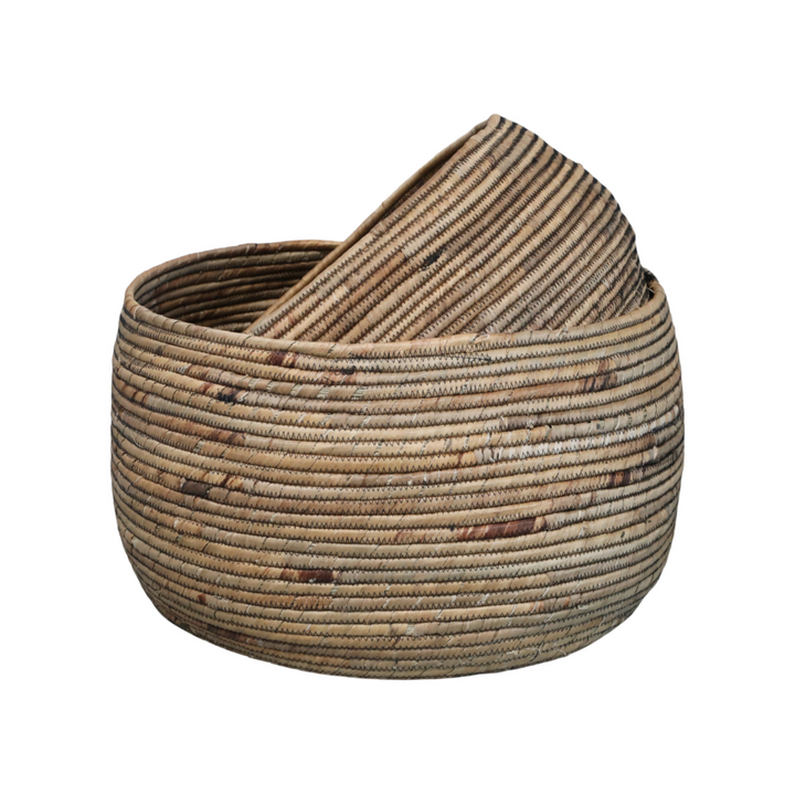 Chic Antique Körbe aus Wasserhyazinthe im 2er Set Natur im skandinavischen Landhausstil