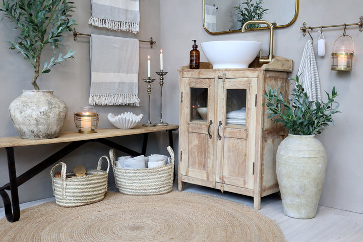 Chic Antique Korb Set aus Seegras 3er Set Creme & Verte
