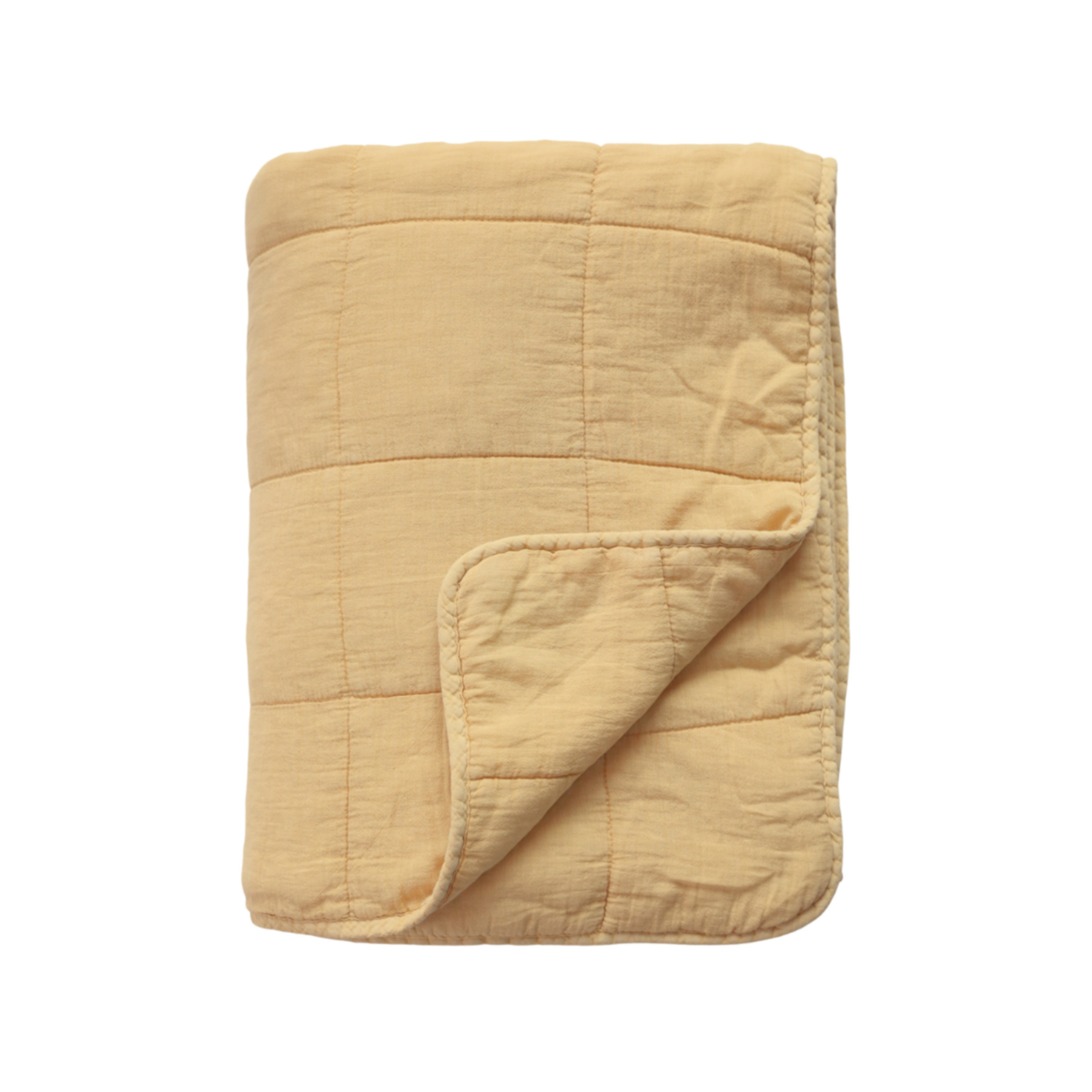 Chic Antique Vintage Quilt Honig aus Baumwolle als dekorative Tagesdecke