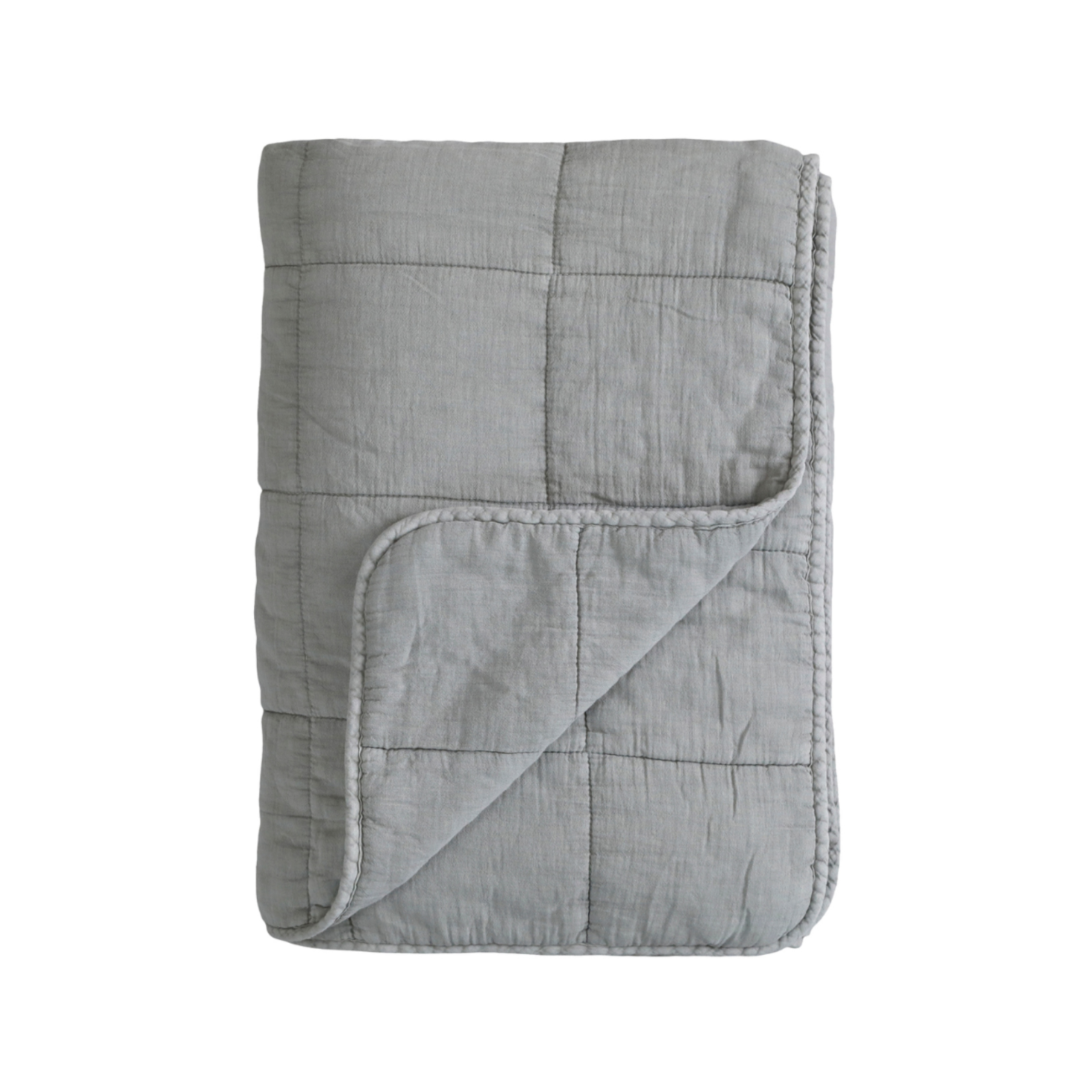 Chic Antique Vintage Quilt Französisch Grün aus Baumwolle als Tagesdecke