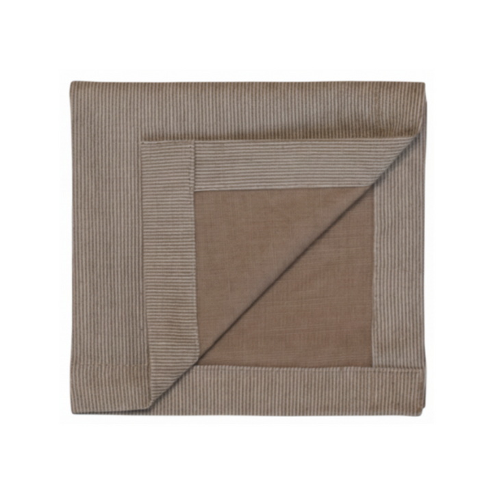 Chic Antique Éternel Mini Handtuch mit Streifen Kamel aus Slub Baumwolle 32x32 cm