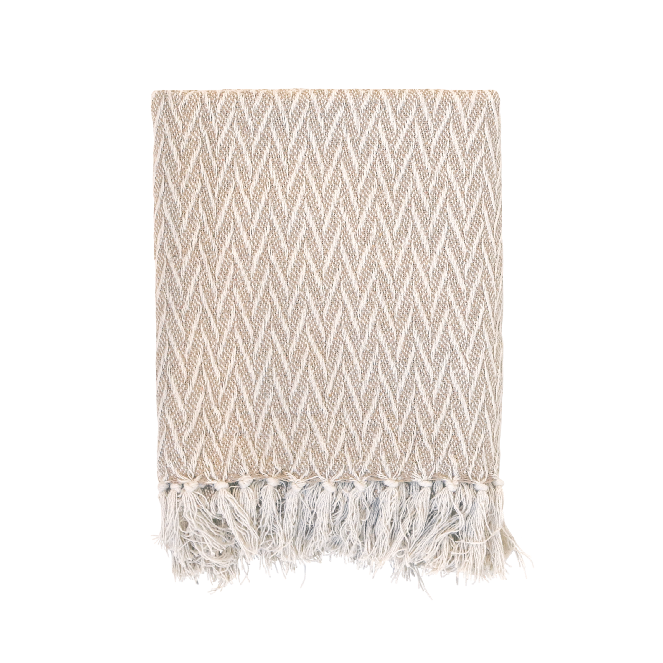 Chic Antique Aix Plaid Latte aus Baumwolle im skandinavischen Landhausstil