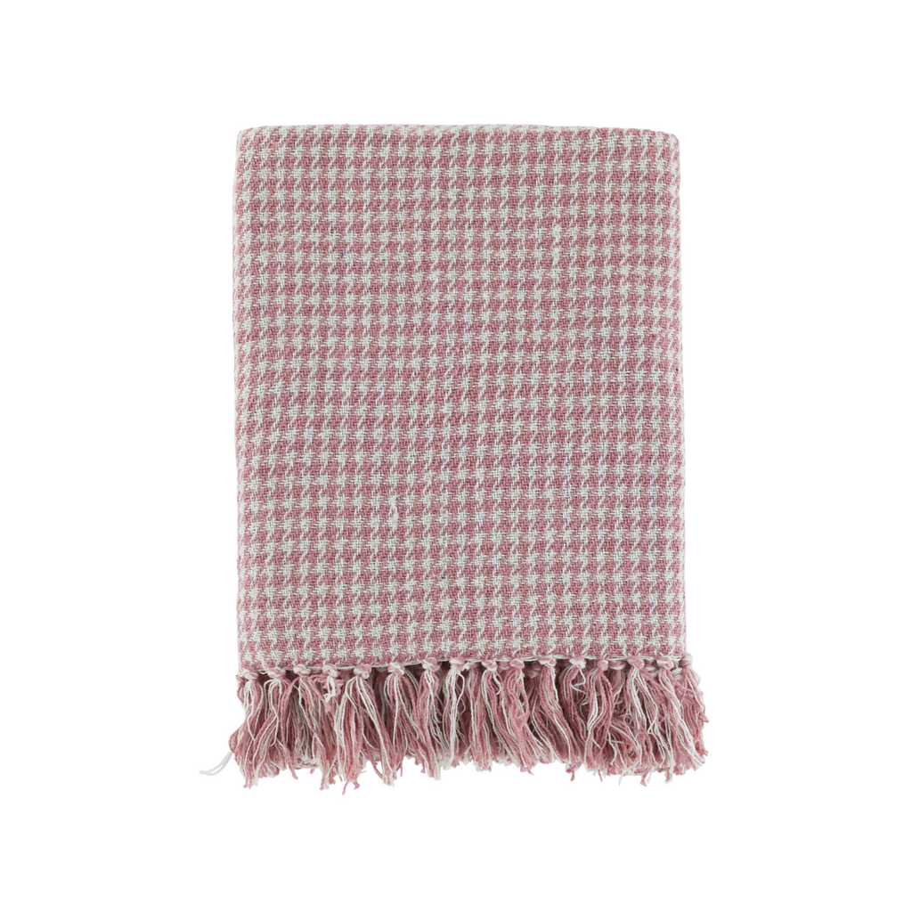 Chic Antique Aix Plaid Himbeere mit Fransen im skandinavischen Landhausstil