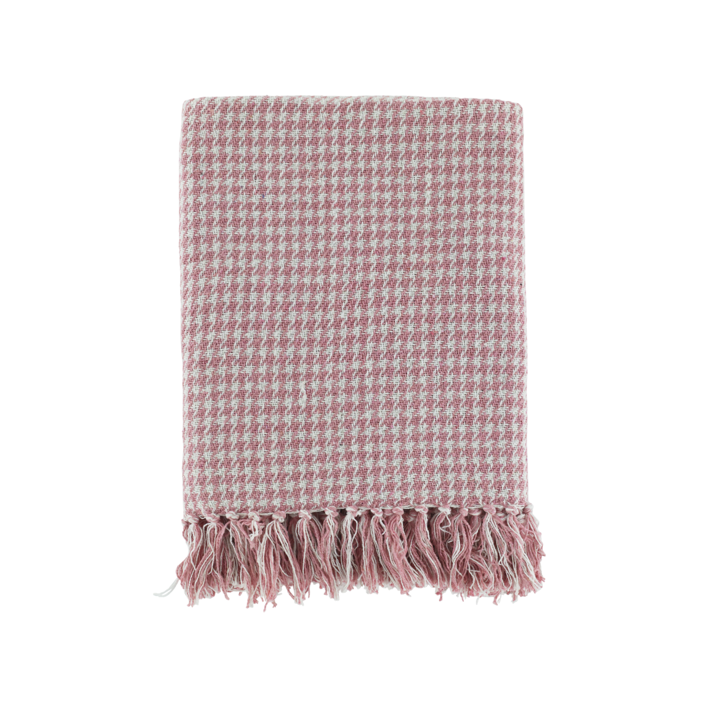 Chic Antique Aix Plaid Himbeere mit Fransen im skandinavischen Landhausstil