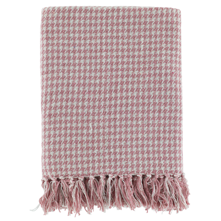 Chic Antique Aix Plaid Himbeere mit Fransen im skandinavischen Landhausstil