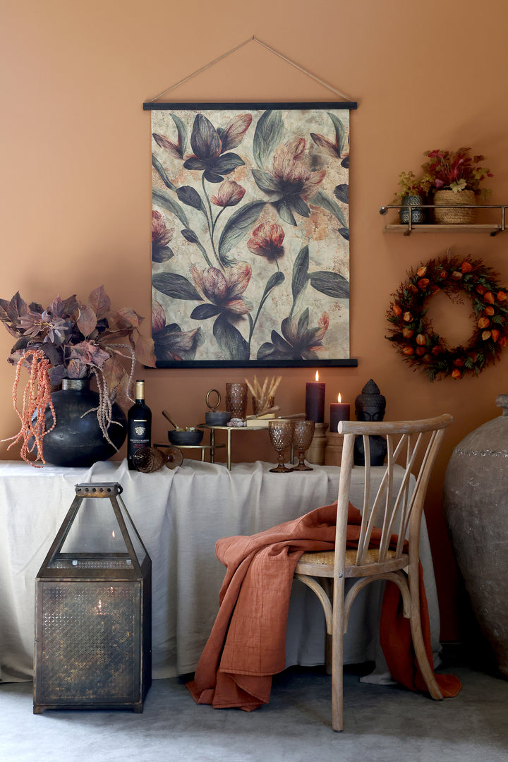 Chic Antique Vintage Quilt Terracotta als Wohntextilie im skandinavischen Hygge Wohnstil