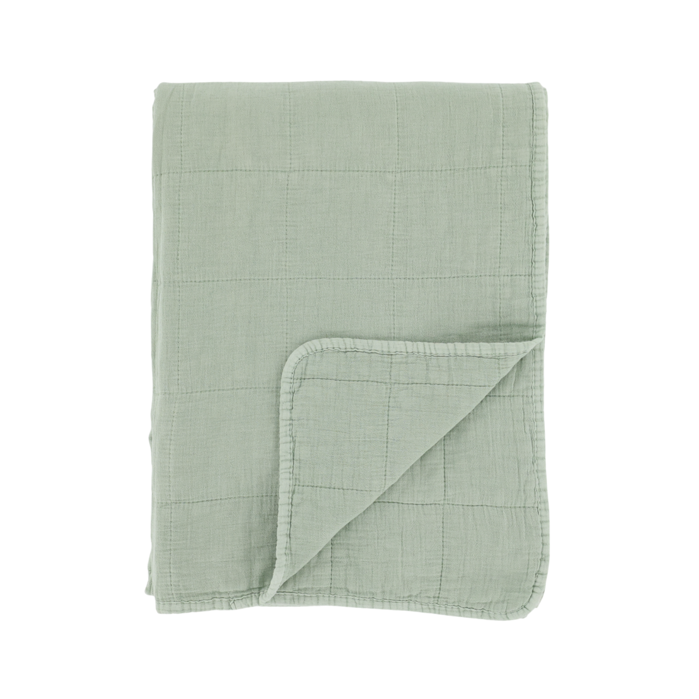 Chic Antique Aix Vintage Quilt grün als skandinavische Tagesdecke aus Baumwolle