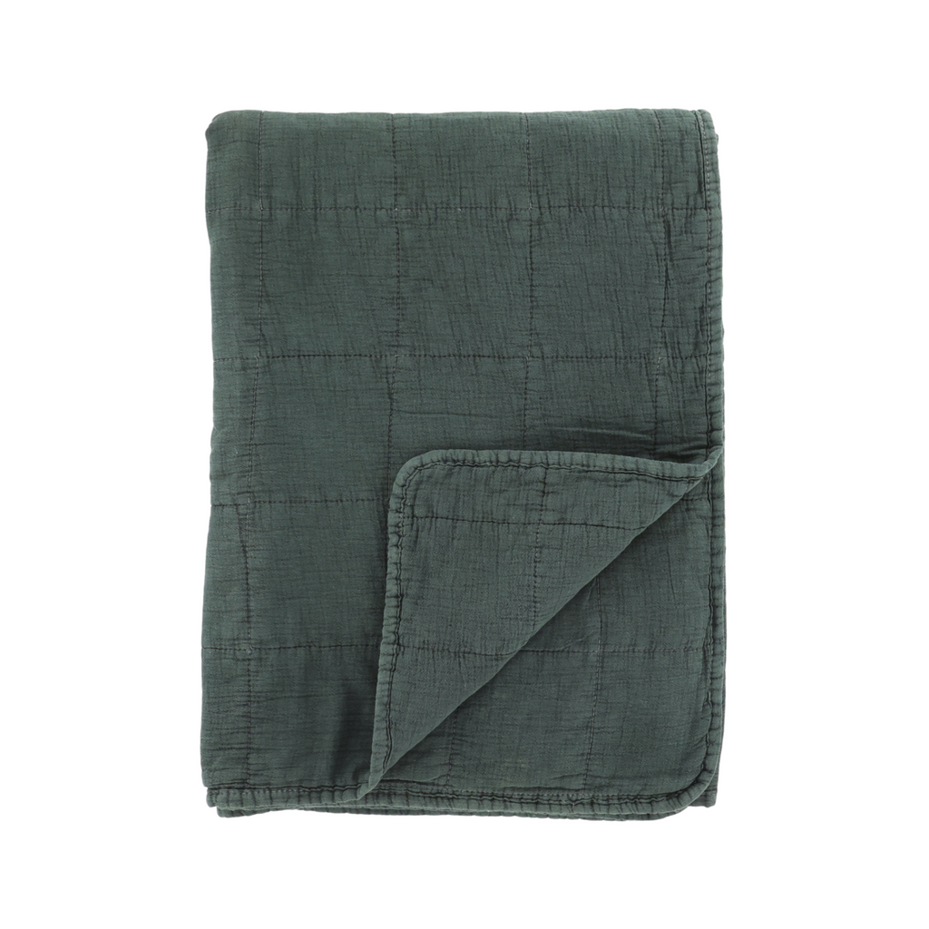 Detail Steppung Chic Antique Aix Vintage Quilt Kiefergrün im Landhausstil