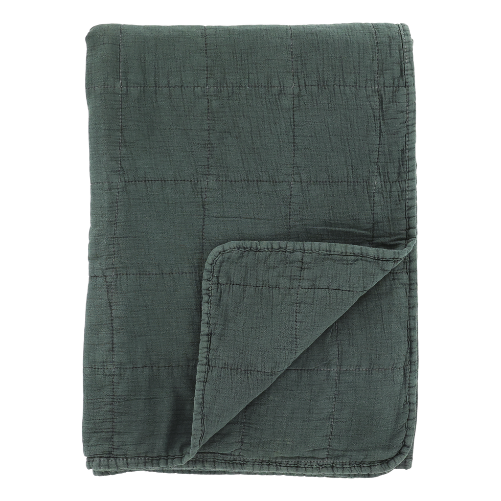 Chic Antique Aix Vintage Quilt Kiefergrün