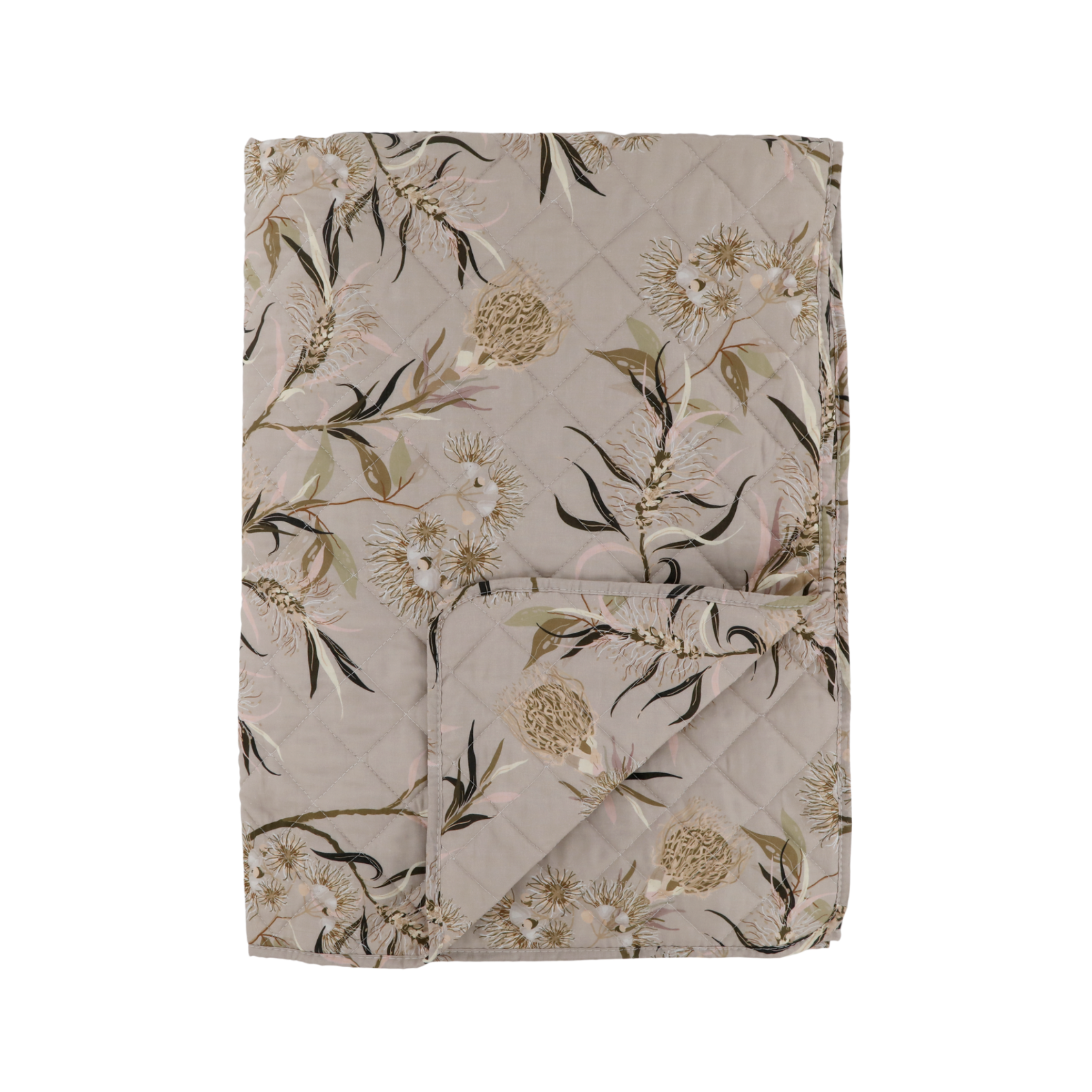 Detailaufnahme Chic Antique Aix Quilt Taube mit floralem Muster und Steppstruktur