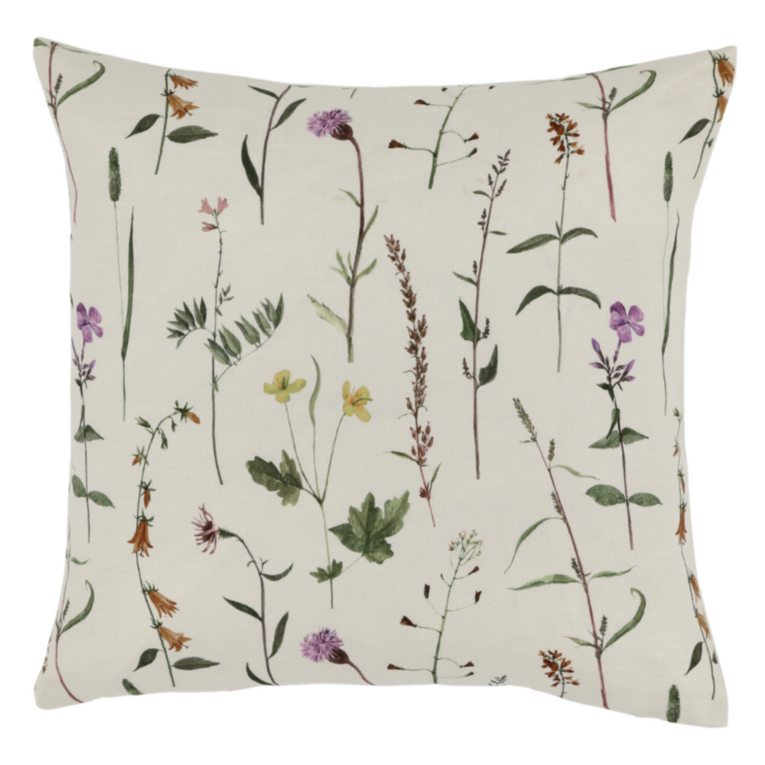 Chic Antique Aix Kissenbezug weiß mit floralem Blumendruck im skandinavischen Landhausstil