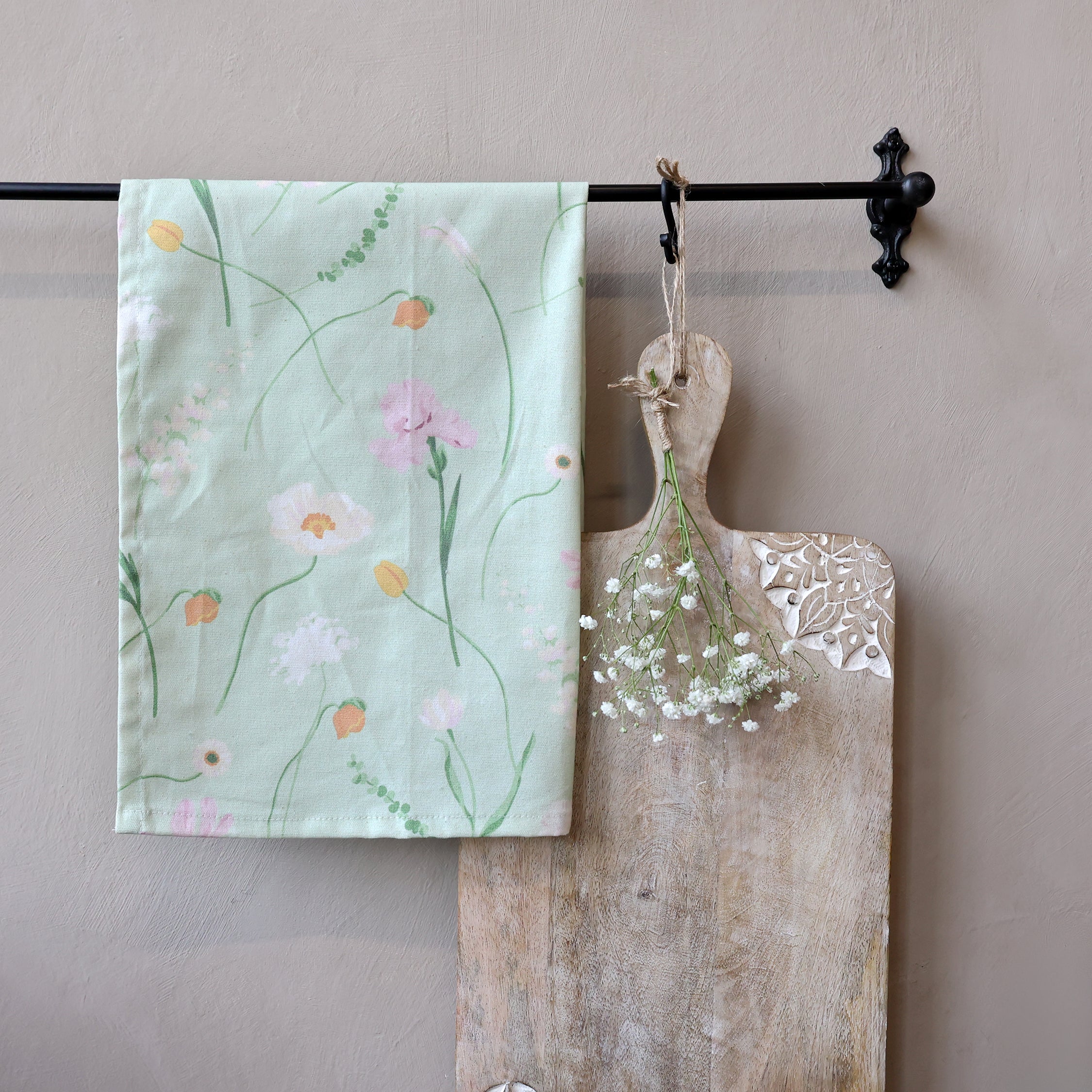 Chic Antique Aix Küchentuch Grün aus Baumwolle im Landhausstil