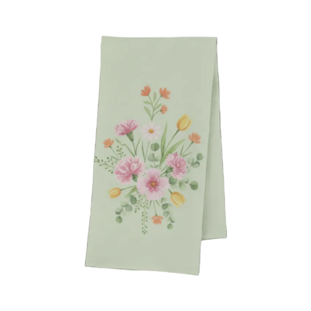 Chic Antique Aix Geschirrtuch Grün mit floralem Blumenmuster