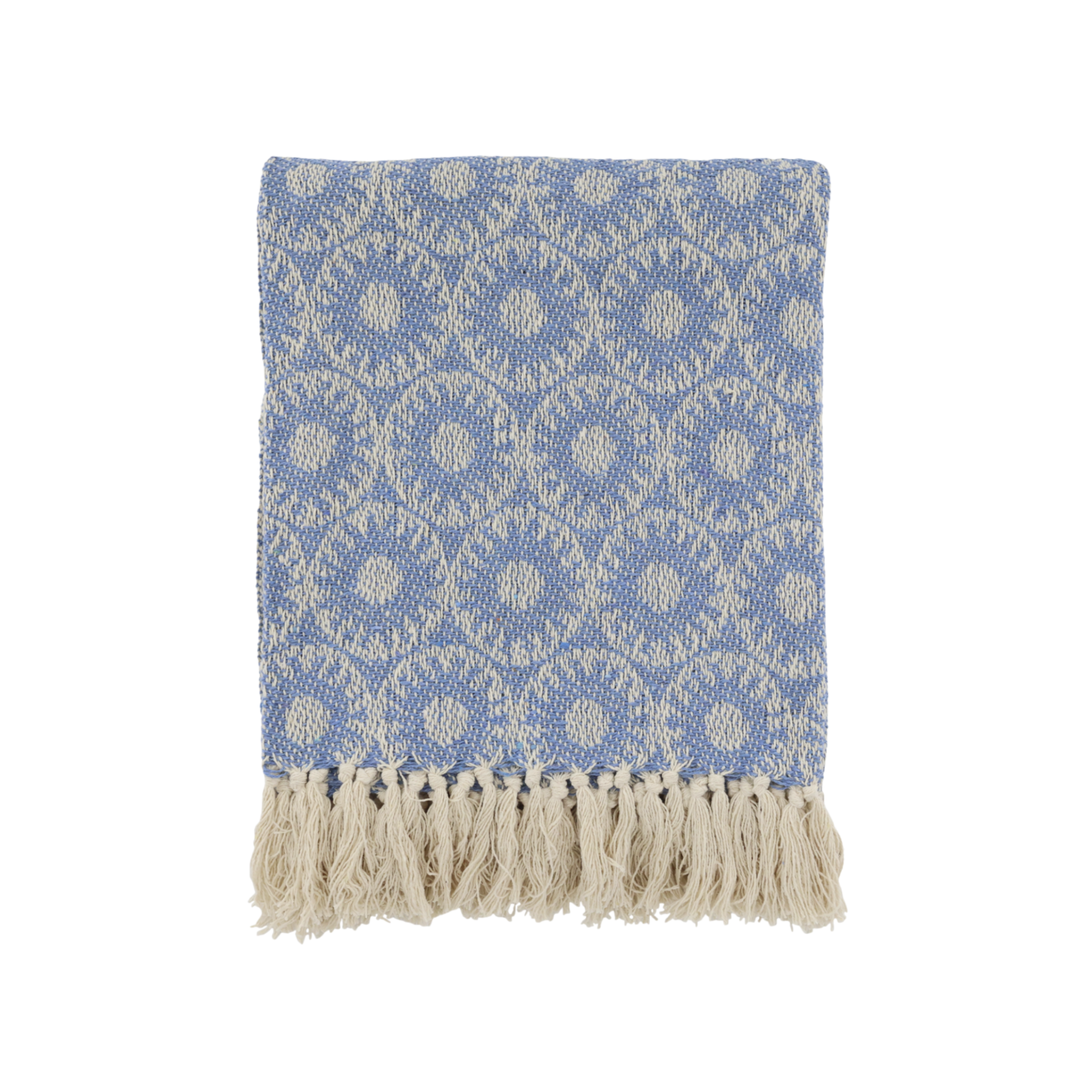 Chic Antique Aix Plaid ocean blau mit Fransen im skandinavischen Landhausstil