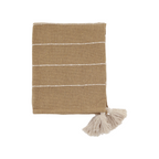 Chic Antique Aix Plaid honig mit Fransen aus Baumwolle im skandinavischen Landhausstil