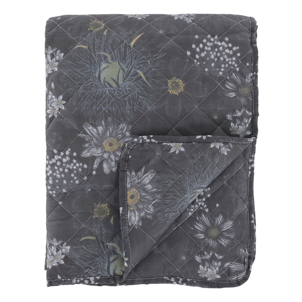 Chic Antique Aix Quilt mit Blumen Midnight