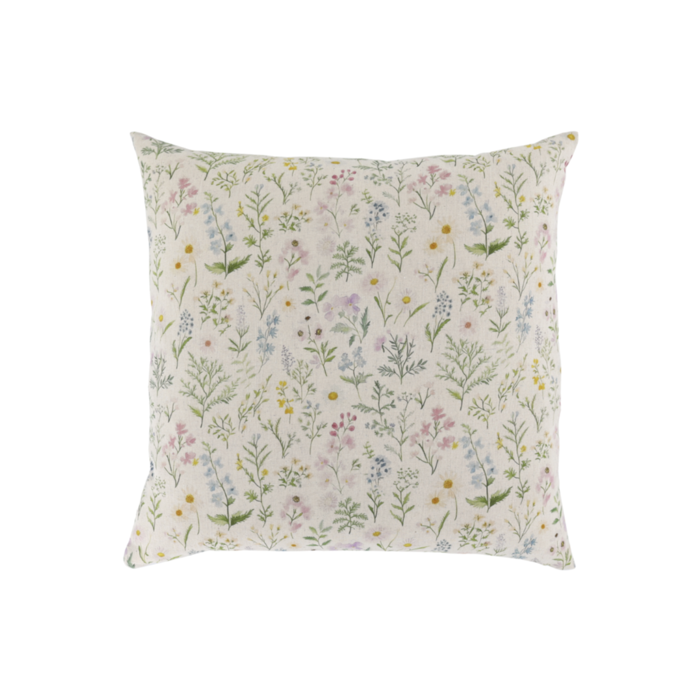 Chic Antique Kissenbezug Opal 60x60 cm mit floralem Print auf cremefarbenem Grund im Landhausstil