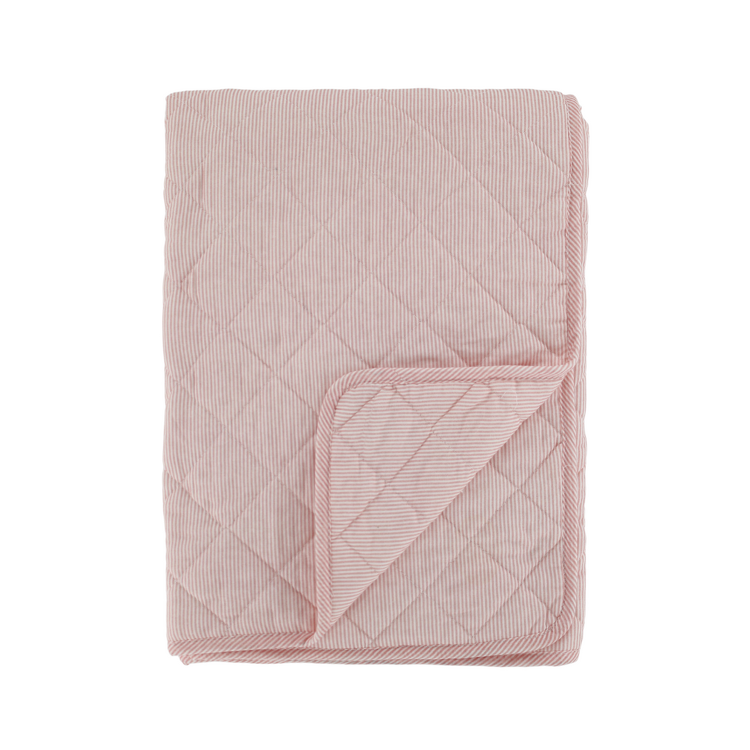 Chic Antique Aix Quilt rosa weiß gestreift Tagesdecke im Landhausstil