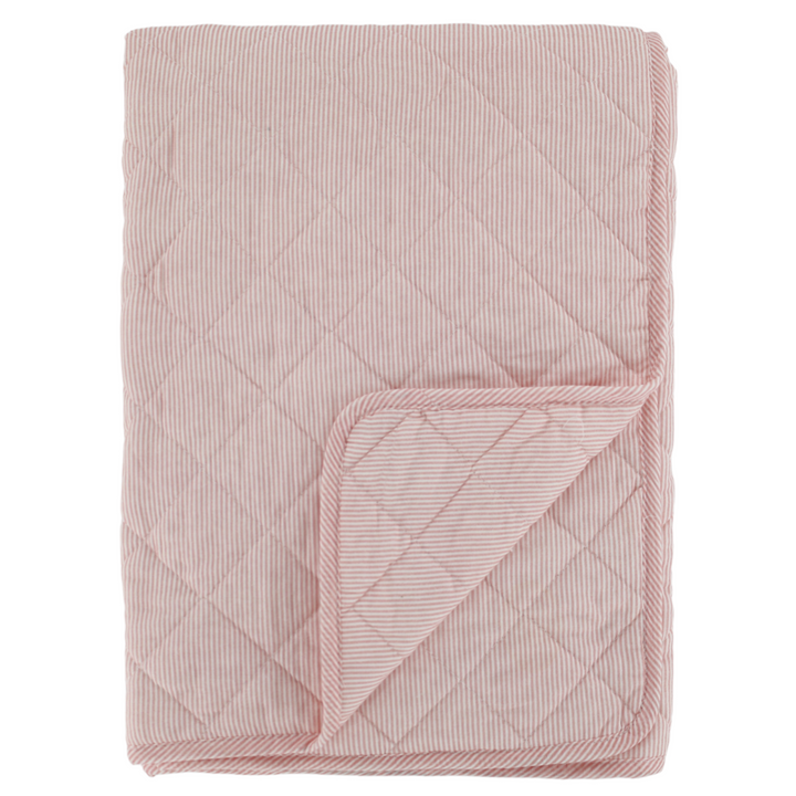 Chic Antique Aix Quilt rosa weiß gestreift Tagesdecke im Landhausstil