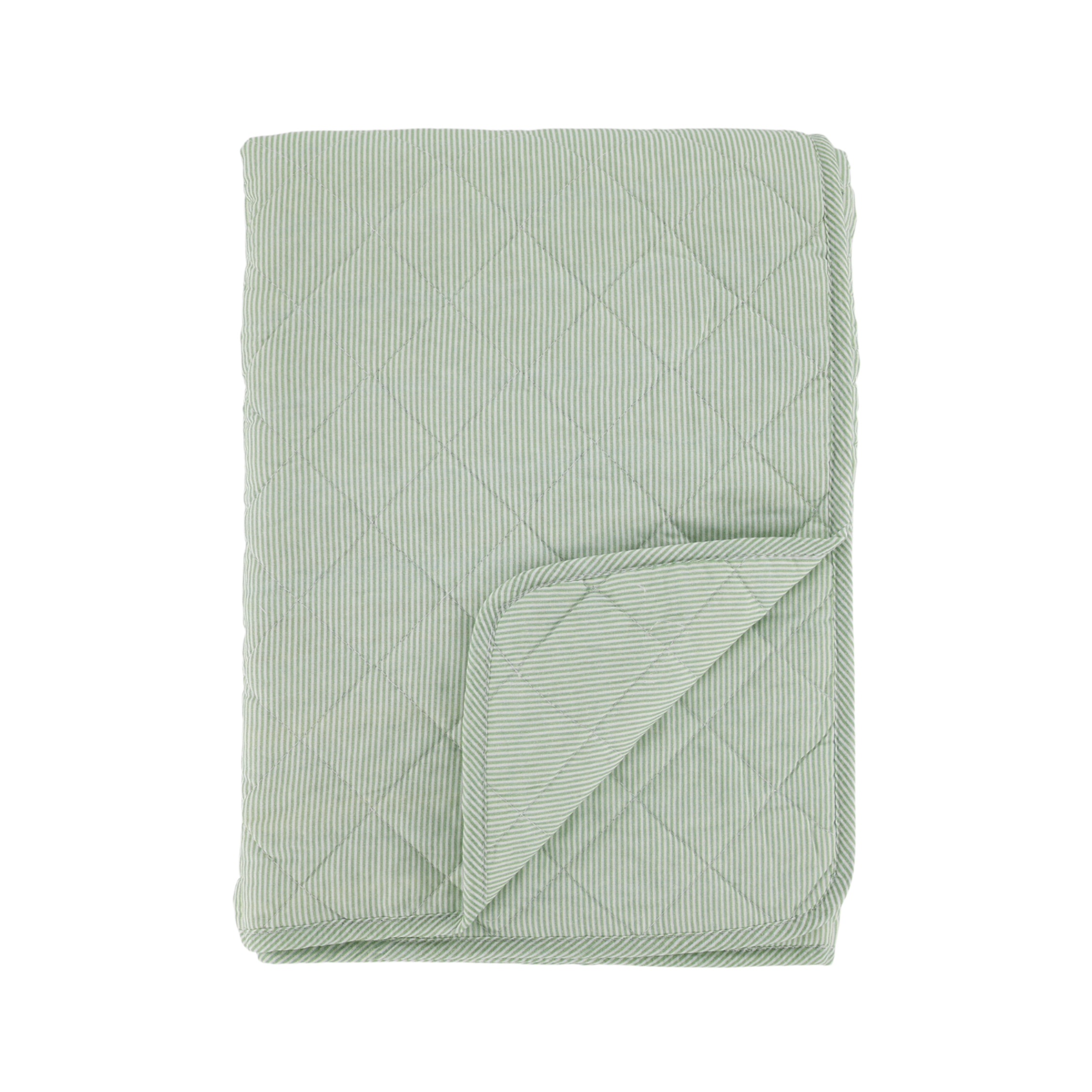 Chic Antique Aix Quilt grün weiß gestreift Tagesdecke im maritimen Landhausstil