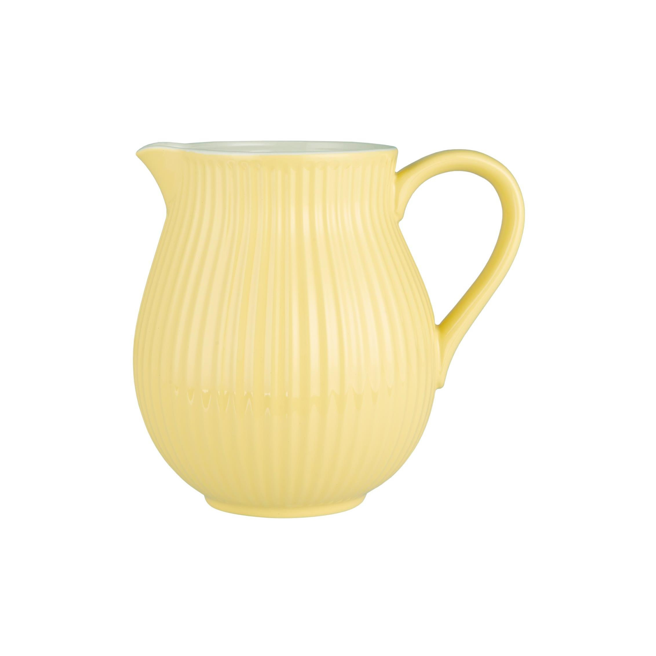 Ib Laursen Mynte Kanne Lemonade 2 Liter aus gelbem Steingut freigestellt