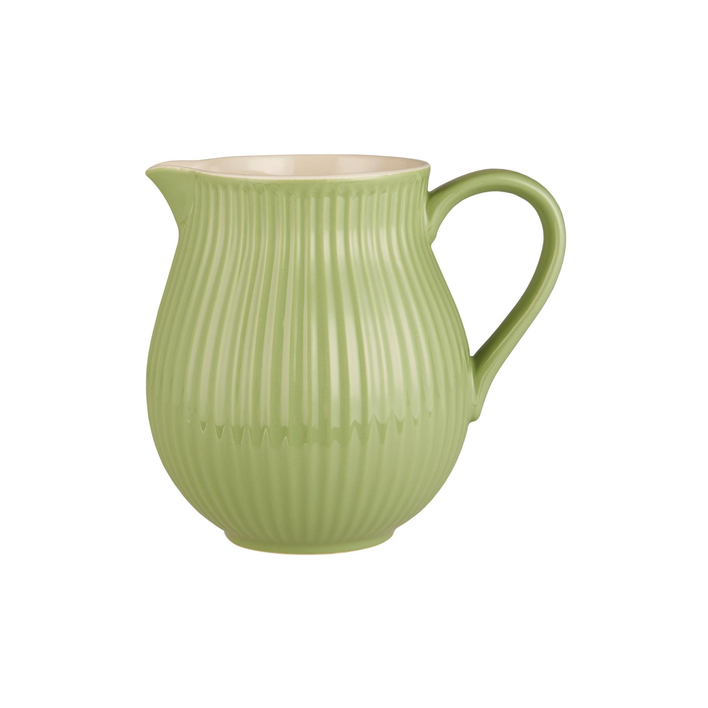 Ib Laursen Mynte Kanne Wasabi 2 Liter aus grünem Steingut freigestellt