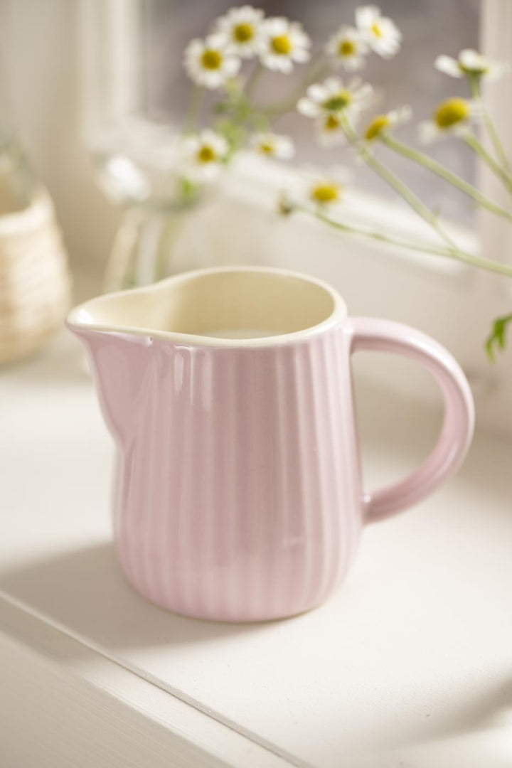Ib Laursen Mynte Milch- und Sahnekännchen English Rose 200 ml aus rosafarbenem Steingut im skandinavischen Wohnstil