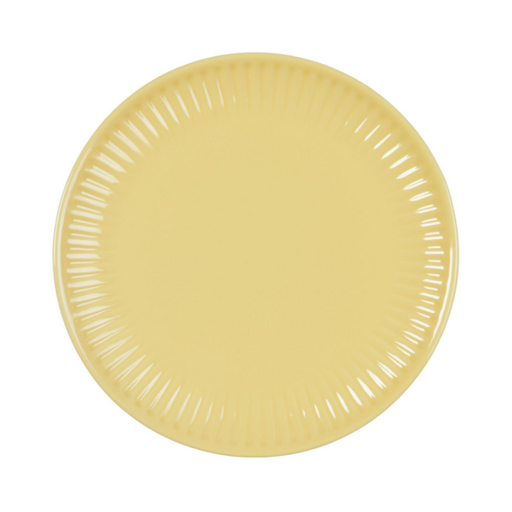 IB Laursen Mynte Frühstücksteller Lemonade 19,5 cm aus Steingut in Gelb – Draufsicht