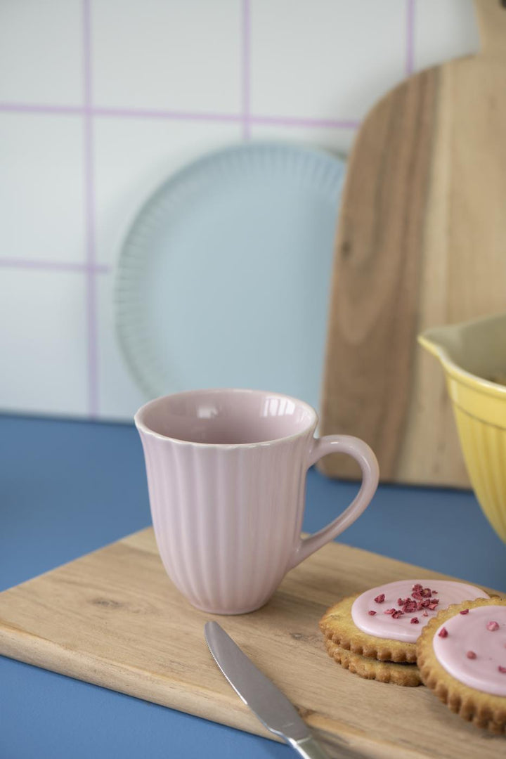 IB Laursen Tasse Mynte English Rose Rosa mit Rillenstruktur