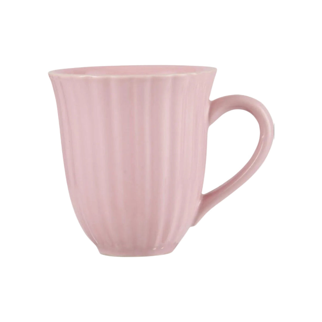 IB Laursen Tasse mit Rillen Mynte English Rose Rosa aus Steingut