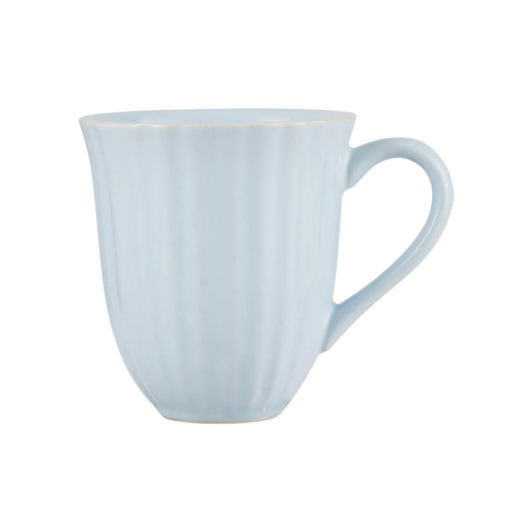 IB Laursen Tasse mit Rillen Mynte Stillwater Hellblau aus Steingut