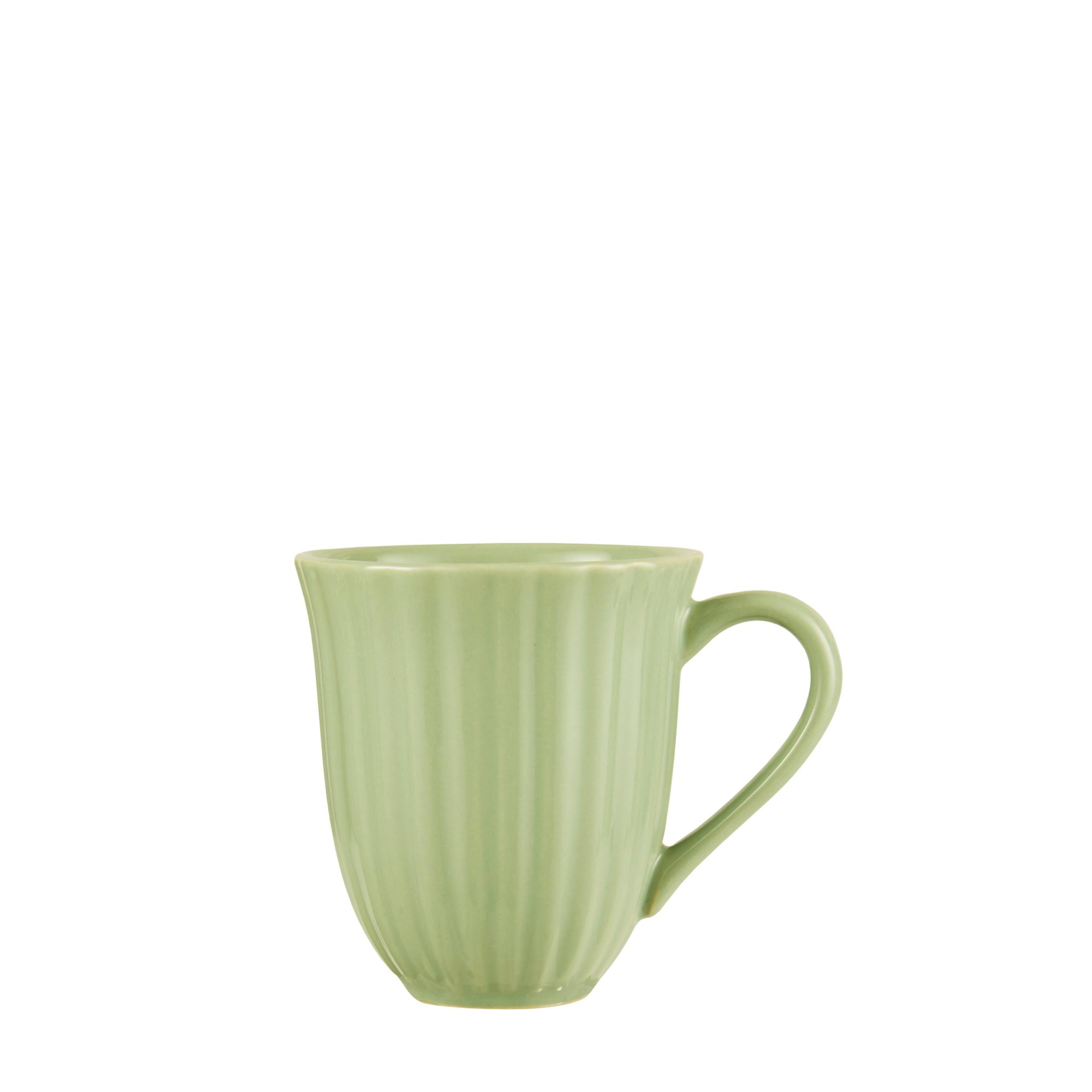 Ib Laursen Tasse mit Rillen Mynte Wasabi