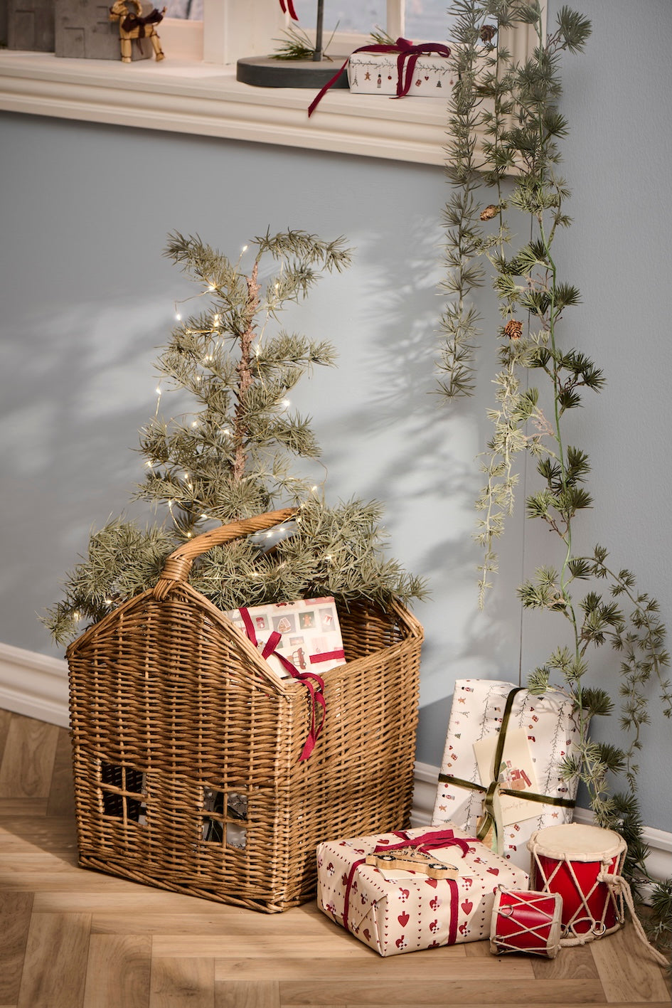 Ib Laursen Trommel Weihnachtsdekoration Rot im skandinavischen Landhausstil