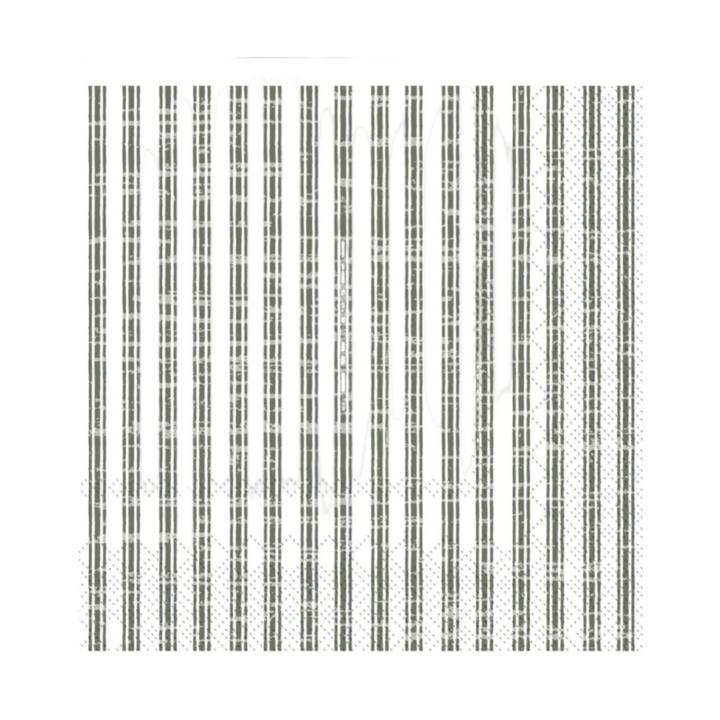 Chic Antique Papierserviette mit Streifen in Olive Musteransicht quadratisch für Tischdeko im skandinavischen Stil