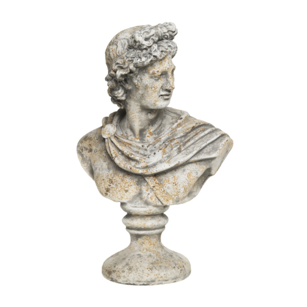 Chic Antique Männerbüste aus Zement Antique Grau klassische Dekobüste im Vintage Stil