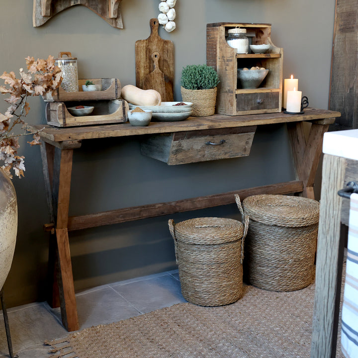 Chic Antique Grimaud Tisch mit Schublade aus Recyclingholz Natur