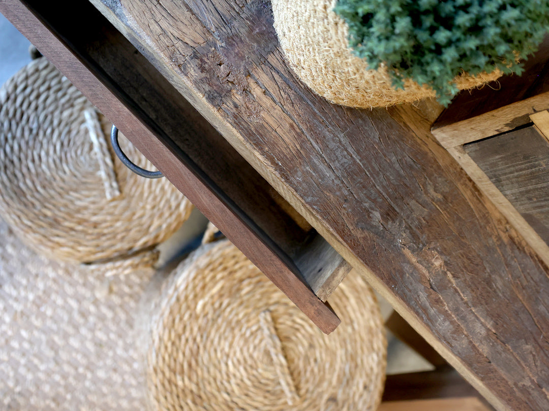 Chic Antique Grimaud Tisch mit Schublade aus Recyclingholz Natur