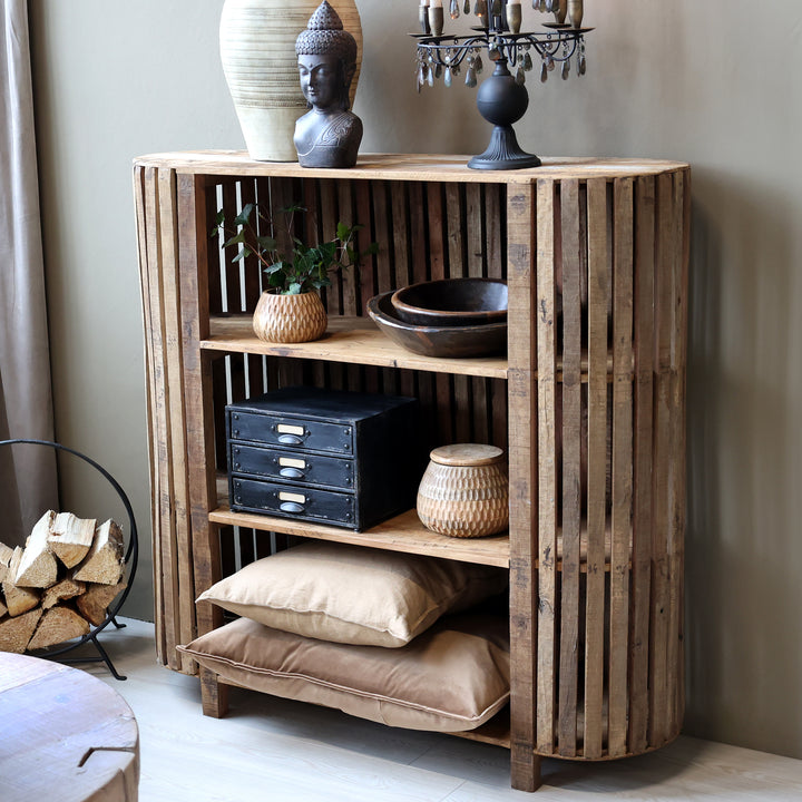 Chic Antique Grimaud Regal mit 3 Ablageböden aus Recyclingholz Natur