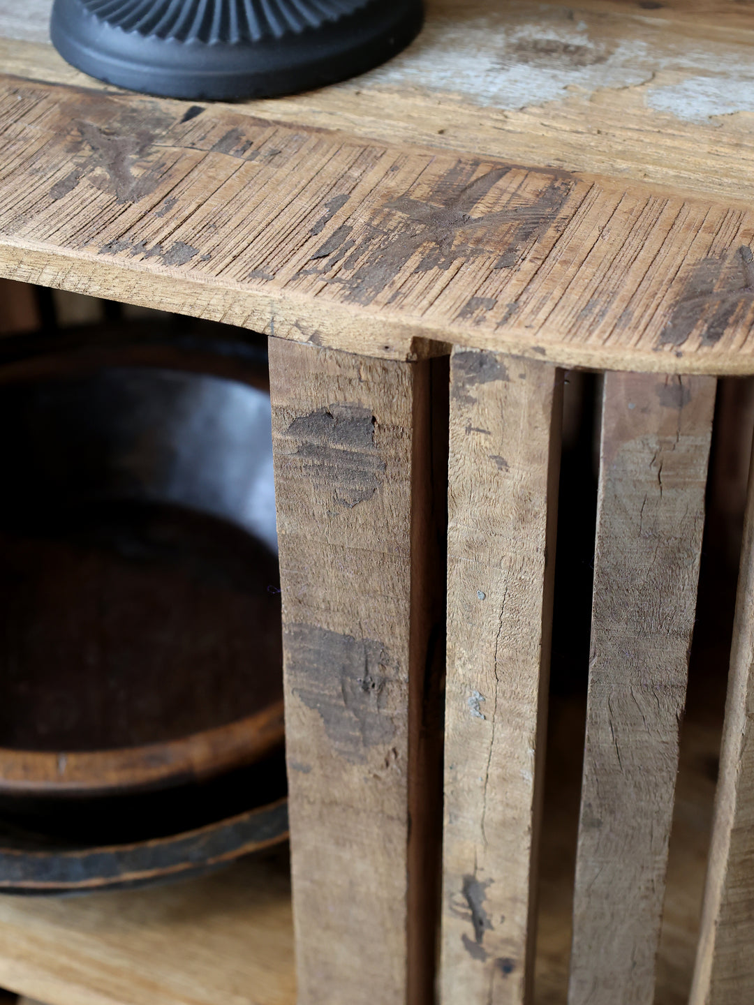Chic Antique Grimaud Regal mit 3 Ablageböden aus Recyclingholz Natur