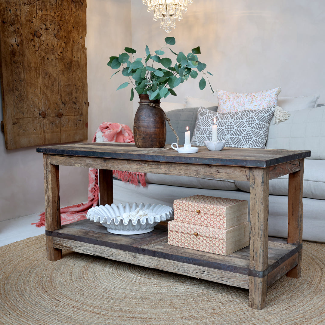 Chic Antique Grimaud Tisch mit Regal aus Recyclingholz Natur