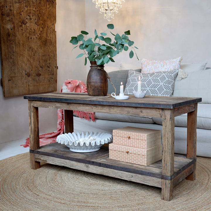 Chic Antique Grimaud Tisch mit Regal aus Recyclingholz Natur