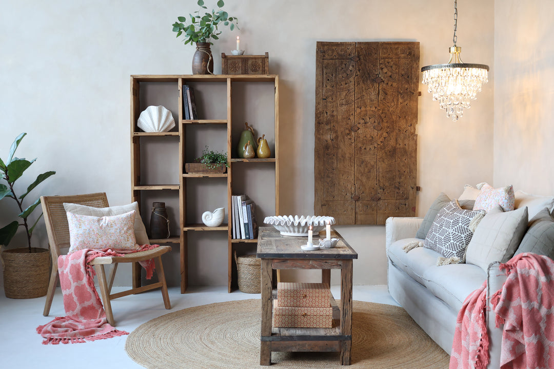 Chic Antique Grimaud Tisch mit Regal aus Recyclingholz Natur